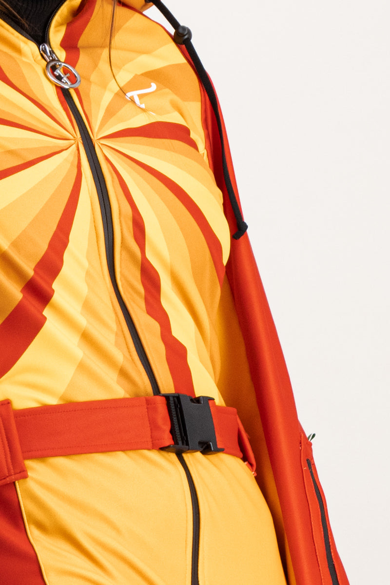 Combinaison ski rétro Fuzance Hélios détails couture