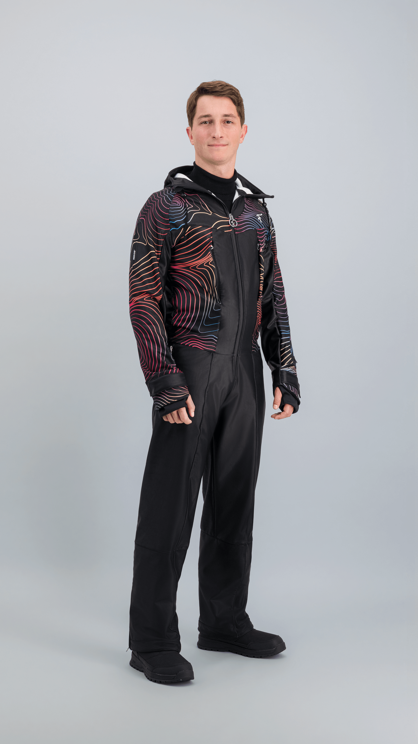 Combinaison de ski homme Piste Noire Fuzance, profil, coupe ajustée rétro
