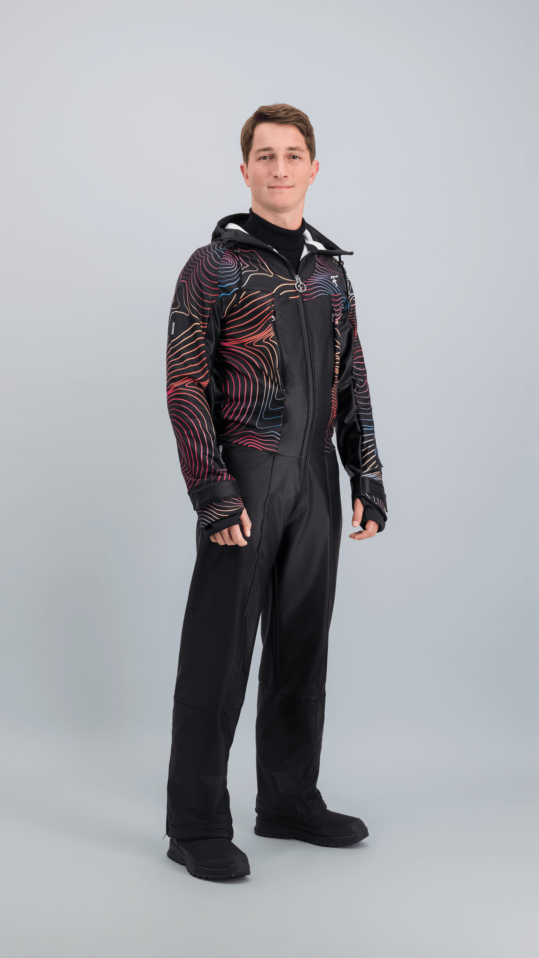 Combinaison de ski homme Piste Noire Fuzance, profil, coupe ajustée rétro