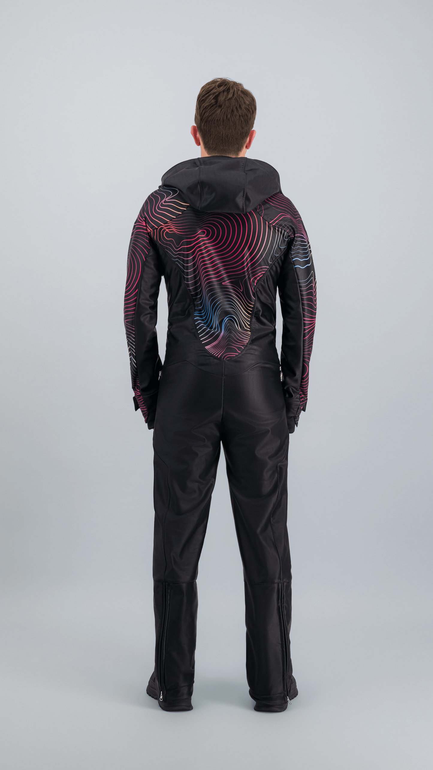 Combinaison de ski homme Piste Noire Fuzance, vue de dos, noir élégant