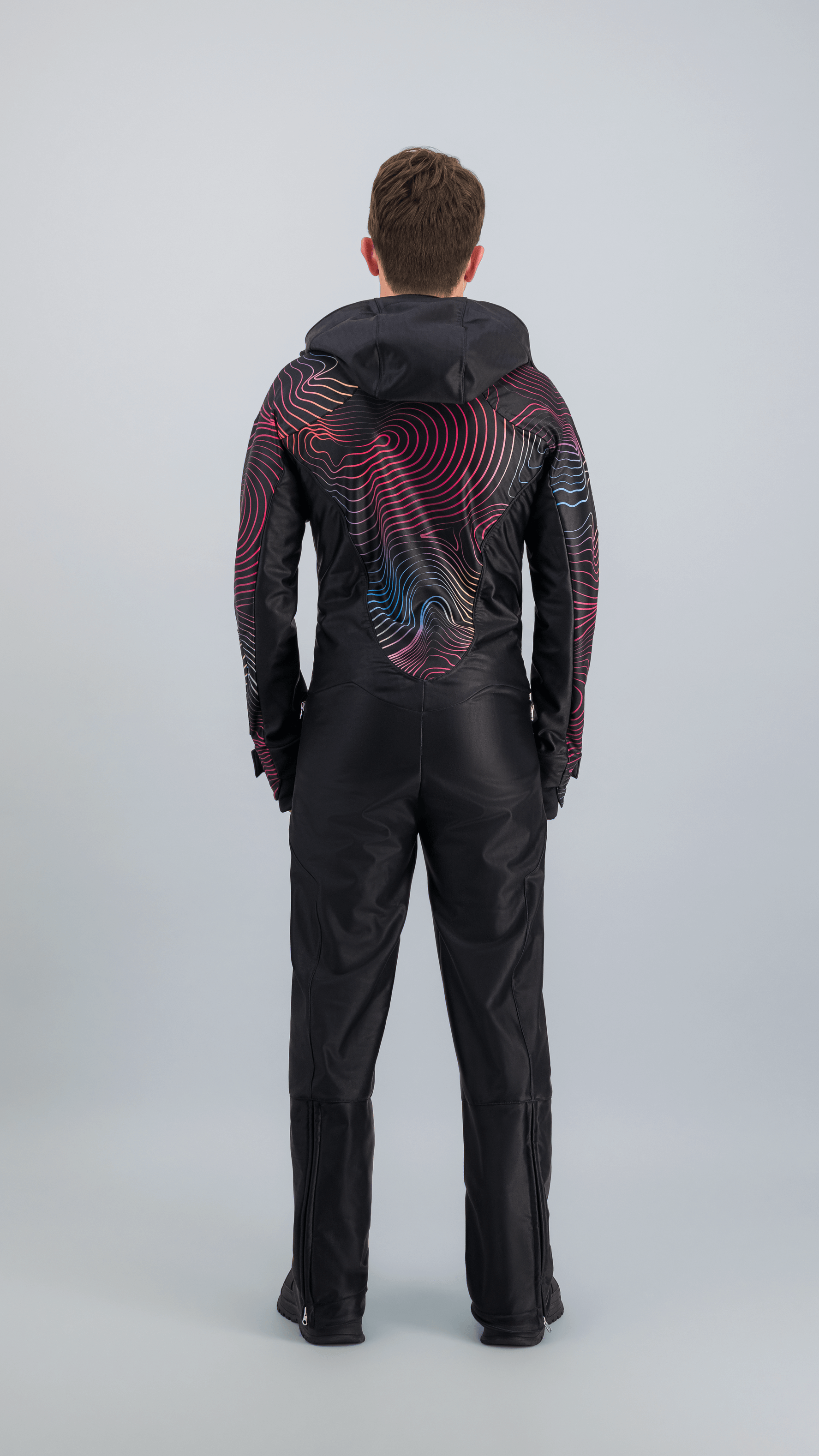 Combinaison de ski homme Piste Noire Fuzance, vue de dos, noir élégant